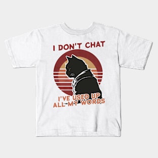 i don't chat i've used up all my words funny cat japanese Kids T-Shirt